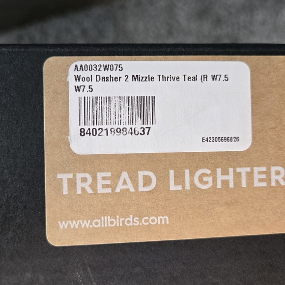 allbirds Women's Wool Dasher Mizzle NEW size 7.5 Color Teal - Picture 7 of 8